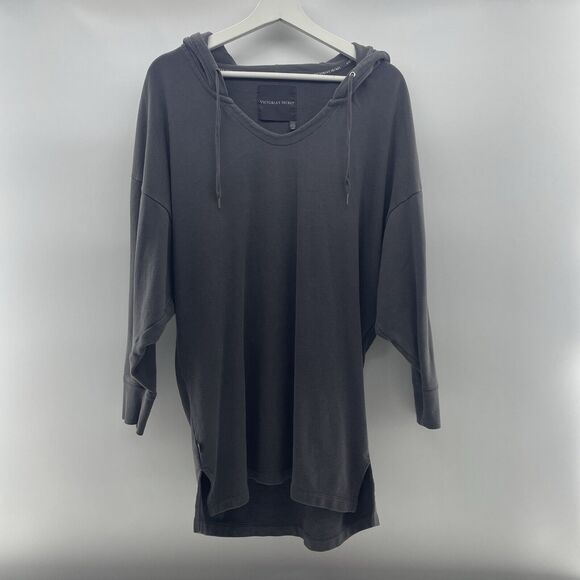 Victoria’s Secret Sz S Hoodie Sweatshirt Oversized Tunic Long V-Neck Lightweight - Picture 2 of 15